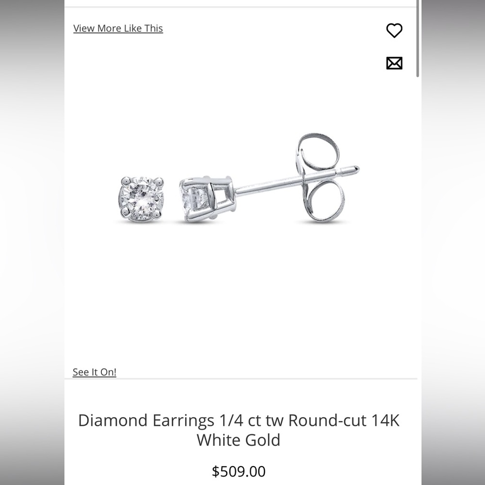1/4ct Kay Jewelers Diamond Stud Earrings